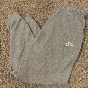 Nike Gray Sweatpants Tapered Leg Elastic Cuffs